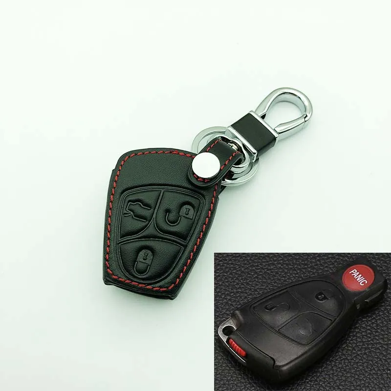 CarLeather ключа автомобиля чехол для Mercedes Benz W203 W210 W211 amg W204 CLS CES CLK CLA SLK Classe смарт-автомобильный брелок - Название цвета: black3