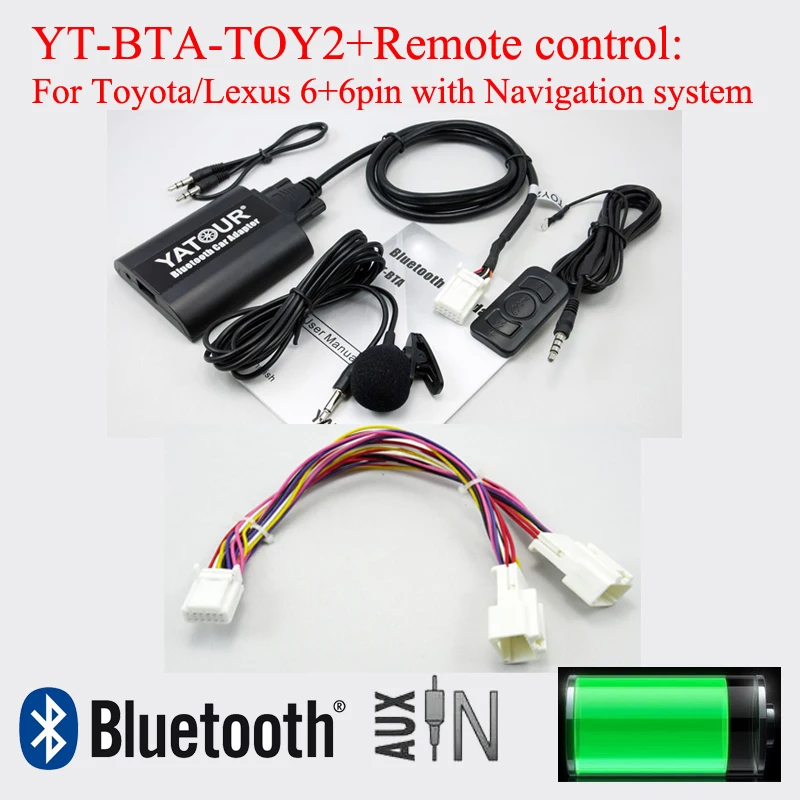 

Bluetooth автомобильный адаптер Yatour BTA с переключателем управления для Lexus Toyota Camry Corolla Highlander RAV4 Vitz Avensis маленький 6 + 6 вилок