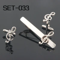novelty interesting tie clips cufflinks set can be mixed free shipping set 033 treble clef