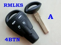 rmlks 4 buttons car key case shell fob for saab 93 95 9 3 9 5 wf 4 soft button replacement keyless entry remote key shell