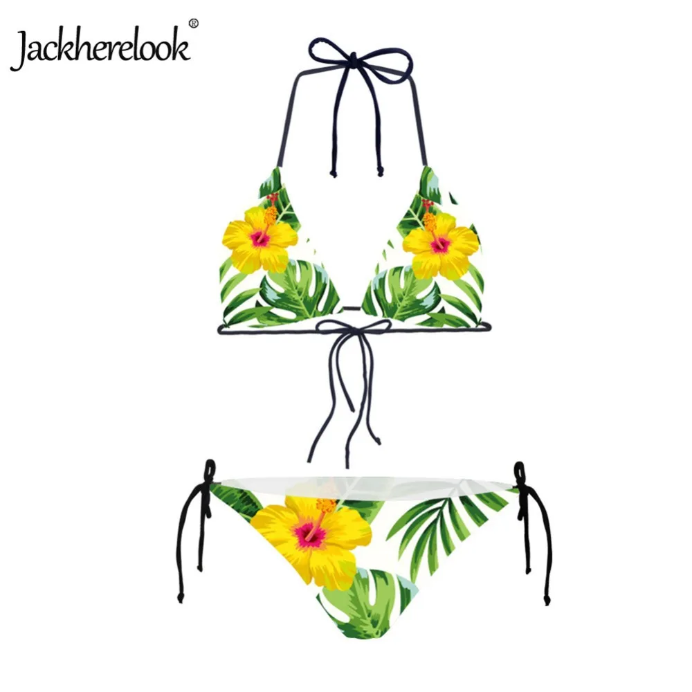 Купальник Jackherelook в тропическом стиле с цветочным узором женские сексуальные