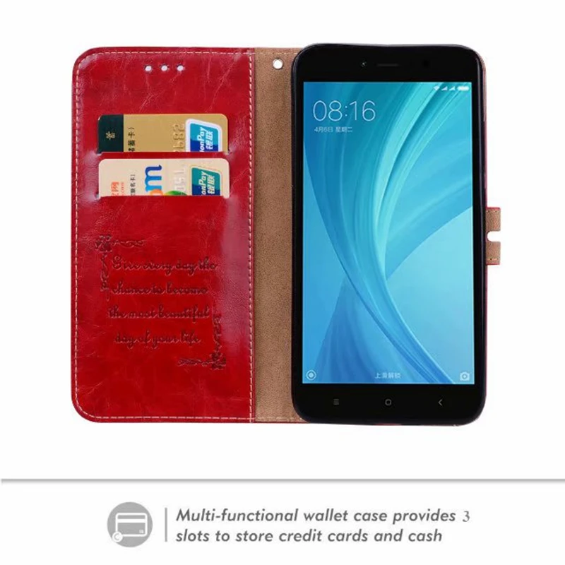 Роскошный чехол-кошелек для Xiaomi Redmi Примечание 5A 2G 16 GB кожаный чехол-книжка Prime 3GB