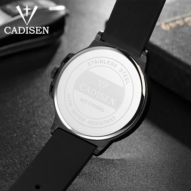 Новые спортивные кварцевые часы CADISEN водонепроницаемые мужские с индивидуальным