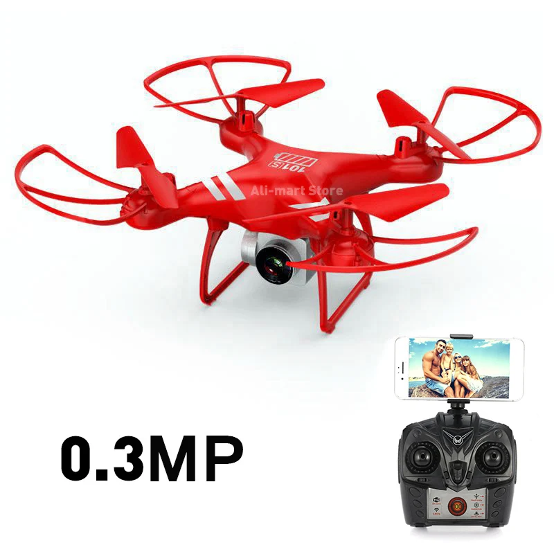 Red 0.3MP camera KY101S Радиоуправляемый Дрон с камерой HD Wifi FPV удержание высоты один ключ возврат посадка без головы RC Квадрокоптер Дрон долгое время полета - Цвет: Red 0.3MP camera