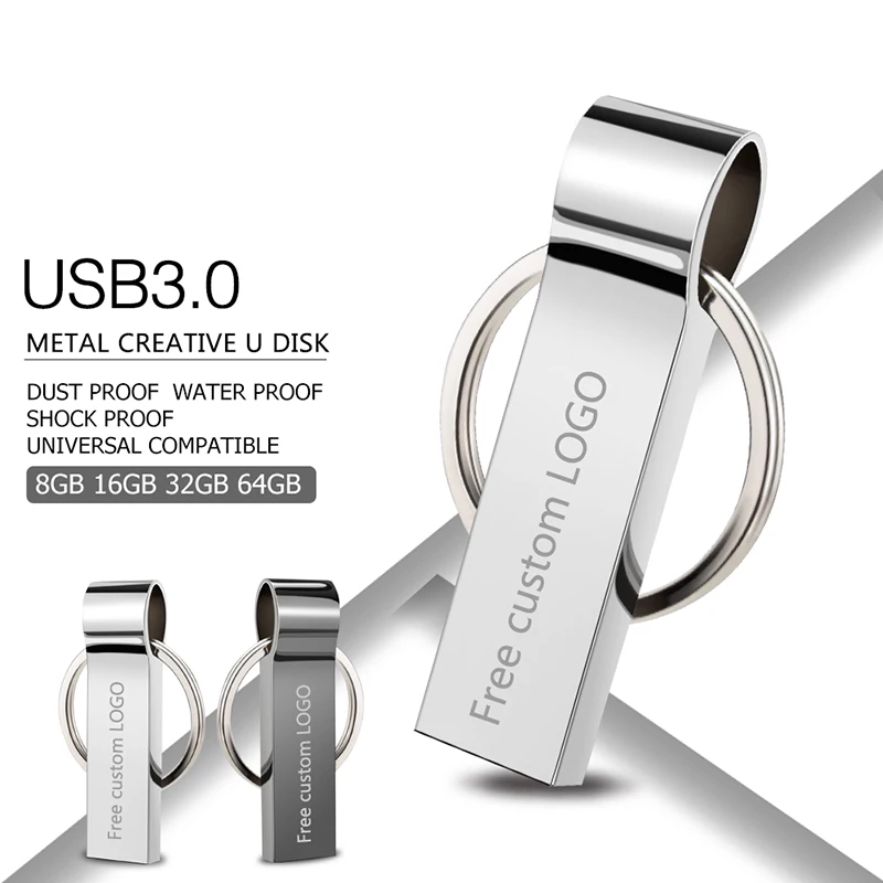 USB флеш-накопитель 3,0, металлическая ручка, 64 ГБ, 128 ГБ, флеш-карта памяти, флешка-браслет, 32 ГБ, 16 ГБ, 8 ГБ, 4 Гб, Usb флешка, бесплатный логотип на заказ