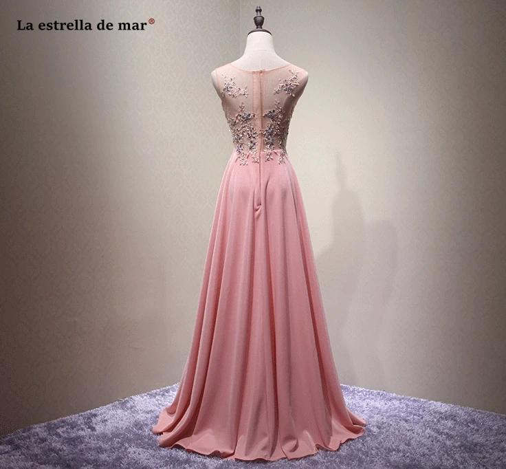 La estrella de mar vestido madrinha2021 Новый Черпак кружевное платье с кристаллами А силуэтом