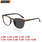 Солнцезащитные очки в круглой деревянной оправе для мужчин и женщин, от-1,00 до-6,00