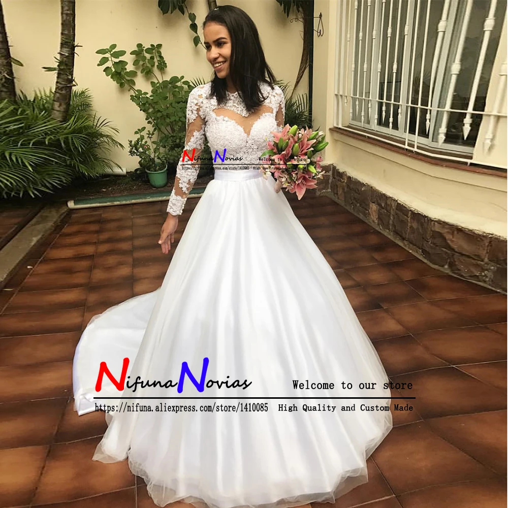Халат Mariage Дешевое платье невесты из тюля элегантное белое кружевное длинный