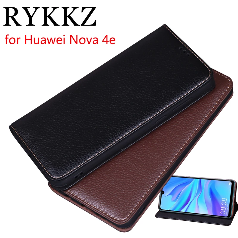 

RYKKZ Luxury Leather Flip Cover For Huawei Nova 4e Mobile Stand Case For Huaewi Nova 4 Nova 3 3i Leather Phone Case Cover