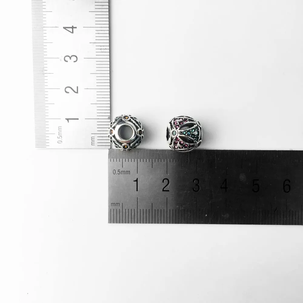Цепочка из серебра 925 пробы с чешским разноцветным кубическим цирконием|Бусины| |
