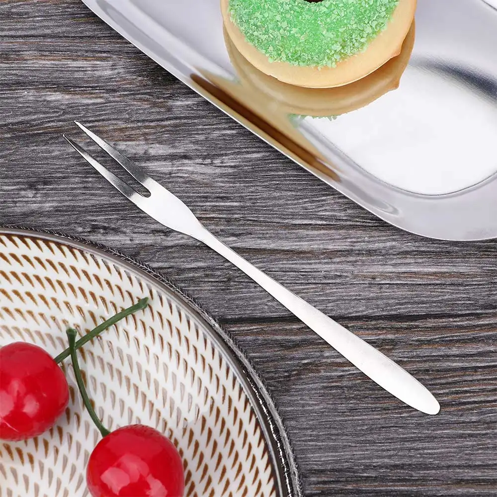 2 шт. нержавеющая сталь вилка для фруктов обеденная мука салат фруктовая торта