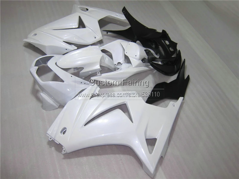 Литой под давлением обтекатель для Kawasaki 250r 2008-2012 2013 2014 ninja белый черный пластик