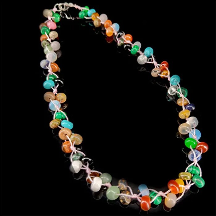 Multicolour 3 шт./партия натуральный кварцевый камень синий Crazy Agates ручной цветной эльф чокер крутящий момент энергетическое лечение бисером ожерелье воротник бесплатно - Окраска металла: Multicolour
