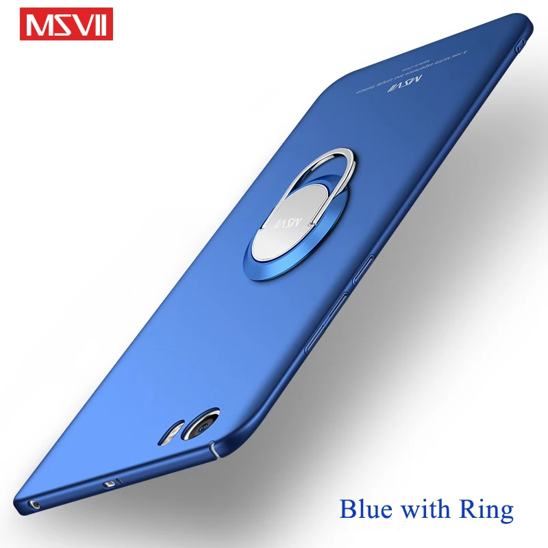 Blue with Ring Xiaomi mi 5S чехол MSVII палец кольцо матовый чехол Чехол для Xiaomi mi 5s тонкий жесткий держатель Чехол Xia mi Xio mi 5S mi 5 S mi 5S - Цвет: Blue with Ring