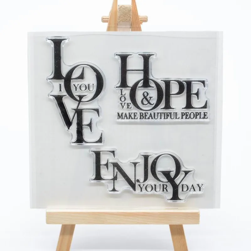 Прозрачные силиконовые штампы с надписью LOVE для скрапбукинга сделай