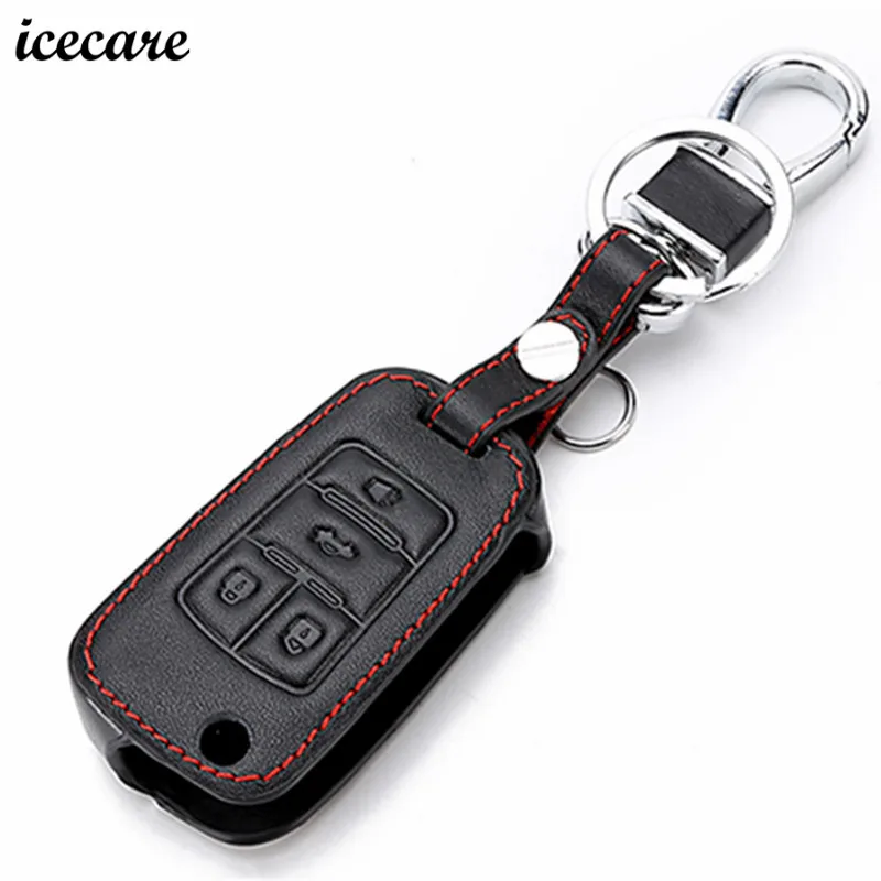 Icecare натуральная кожа 4 кнопки Автомобильный ключ чехол для Chevrolet Cruze Aveo Captiva Lacetti