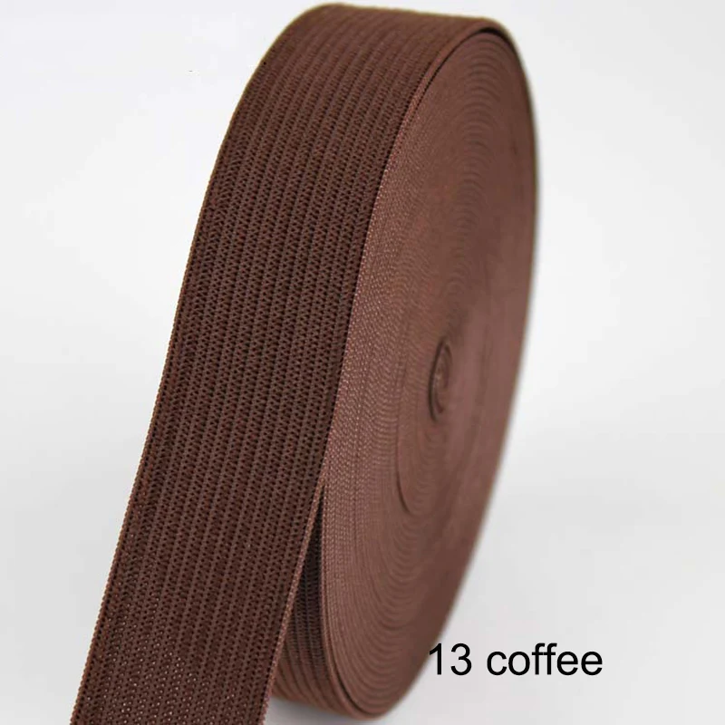 13 coffee 2 м/лот, 20 мм, цветные плоские эластичные ленты для шитья, аксессуары для свадебной одежды, эластичная лента для DIY, нижнее Белье для беременных - Цвет: 13 coffee