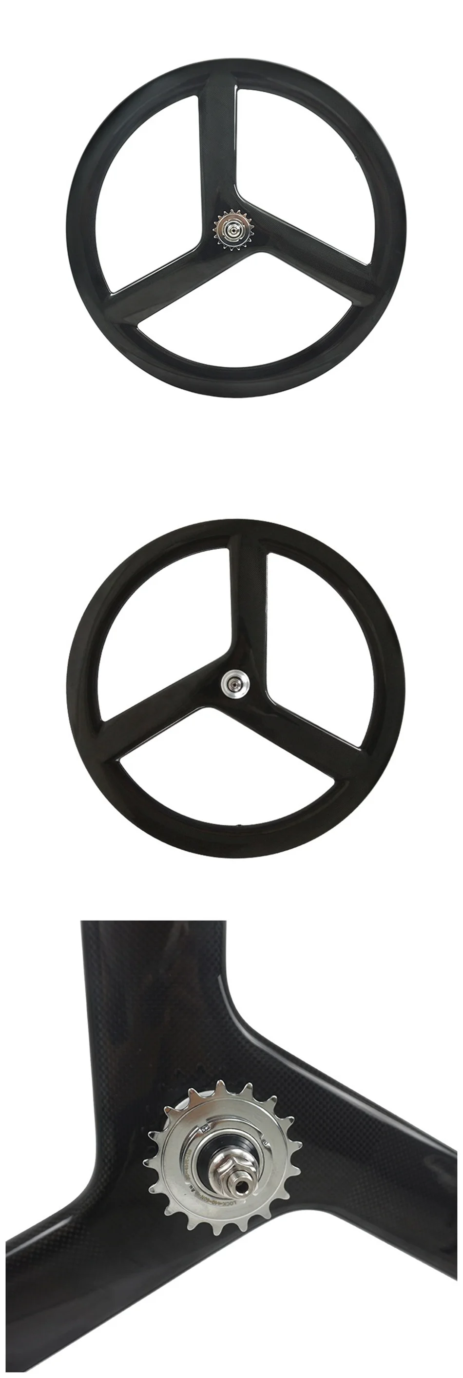 Tideace 3 спиц fixed gear Карбон колеса 700c tri спиц Колесная для дорожного следа велокроссовый велосипед