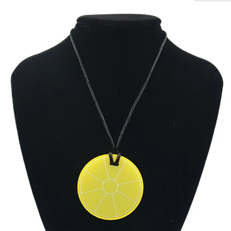 Детское кольцо Прорезыватель силиконовый жевательный лимонный ожерелье