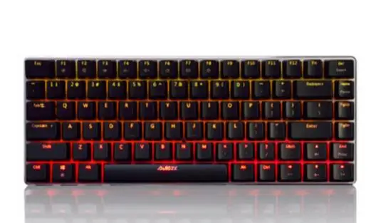 Three Color Light Ajazz AK33 RGB/три цвета/одна подсветка игровая механическая клавиатура 82 клавиши синий/черный переключатель сплав база USB Проводная клавиатура - Цвет: Three Color Light