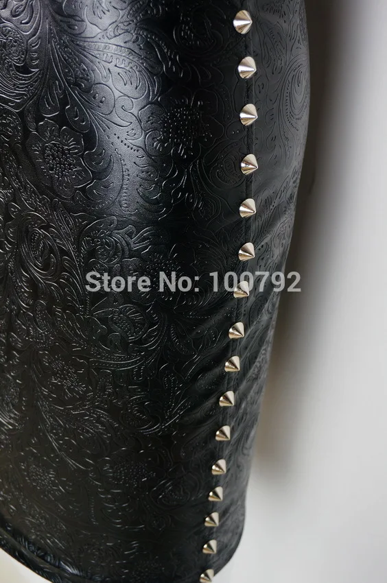 Новинка 2016 Женская юбка карандаш с двумя боковыми металлическими заклепками и