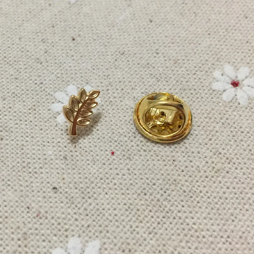 10pcs/lot  Acacia Sprig Masonic Akasha leaf brooches and pins Freemason Lapel Pin Masons Small Mini Cute badge