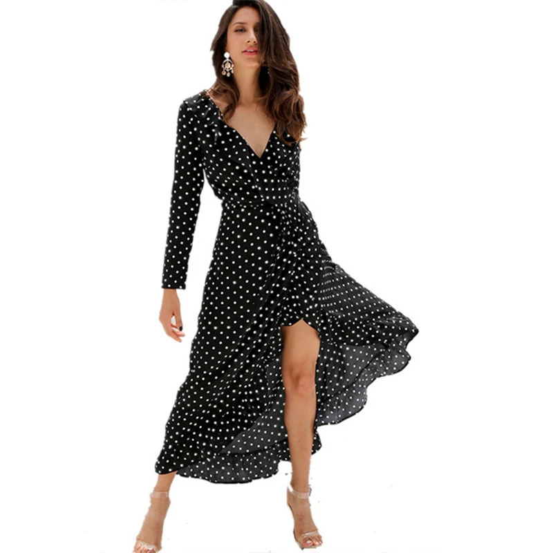 Сексуальное женское богемное платье с V образным вырезом длинное Пляжное Платье