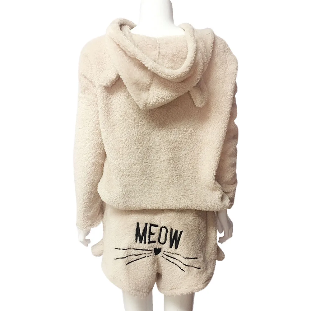 Pijama bonito, женские пижамные комплекты, Осень-зима, фланелевые, Мультяшные, теплые пижамы, Женская домашняя одежда, пижамы с животными, женская пижама с кошкой