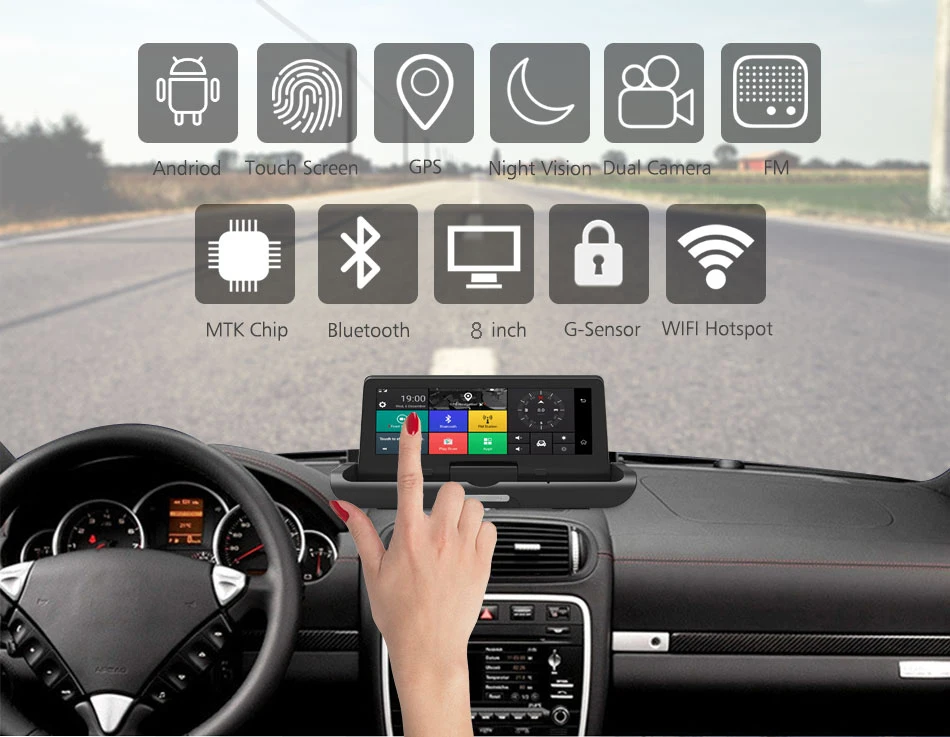 ANSTAR 8 дюймов видеорегистратор 4G ADAS Анти радар Автомобильный видеорегистратор Автомобильная камера gps навигация видео регистратор зеркало видеорегистратор Русская версия