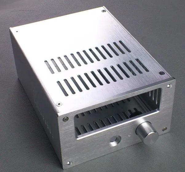 Silver All aluminum amplifier chassis / Tube amp / Pre-amplifier chassis / AMP Enclosure / case / DIY box (168*100*229mm)