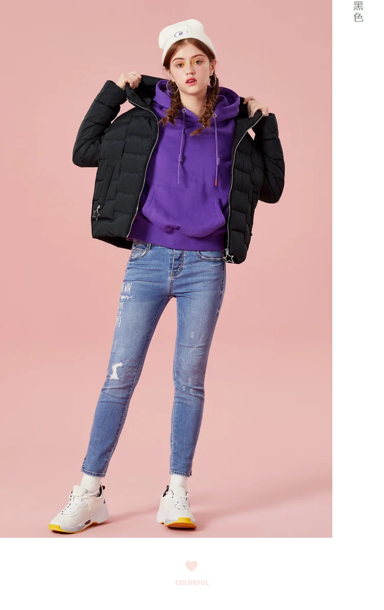 SEMIR женский стеганый легкий короткий пуховик с капюшоном с наклонным карманом, Женская пуховая куртка на подкладке