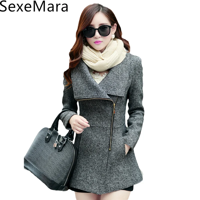 2017 Новый осень зима Для женщин Тонкий шерстяной Пальто и пуховики Повседневное