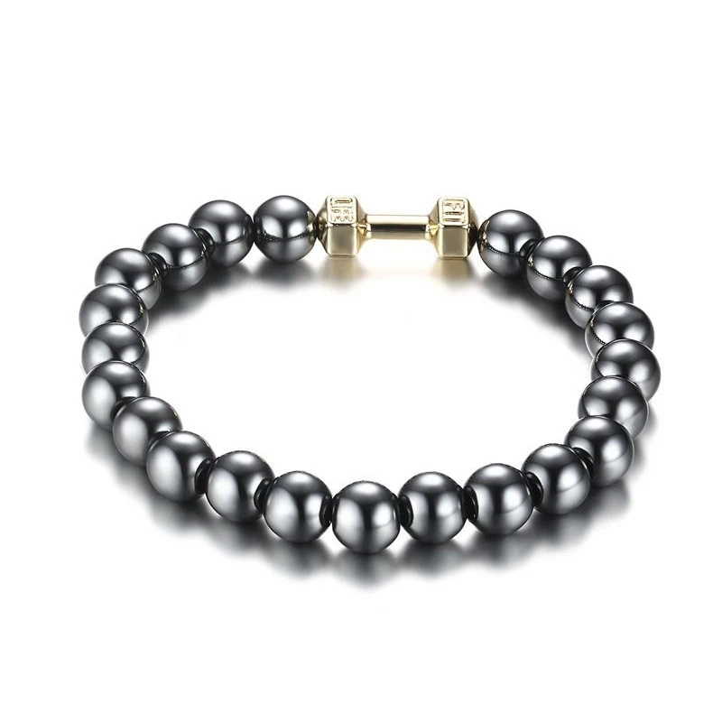 Высокая мощность гантели гематит из бисера браслет отрицательных ионов любовь