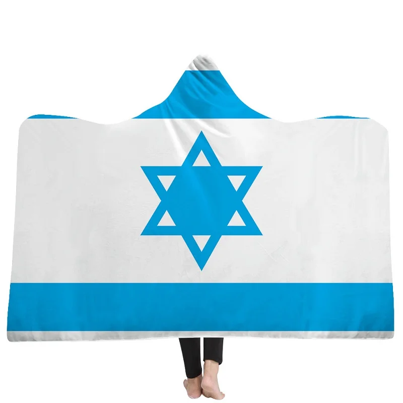 США Великобритания Канада Израиль Россия флаг шерпа плюшевое одеяло с капюшоном