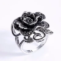 2019 fashion retro punk circle unique engraving antique silver flower lucky ring women bohemia beach european jewelry ring