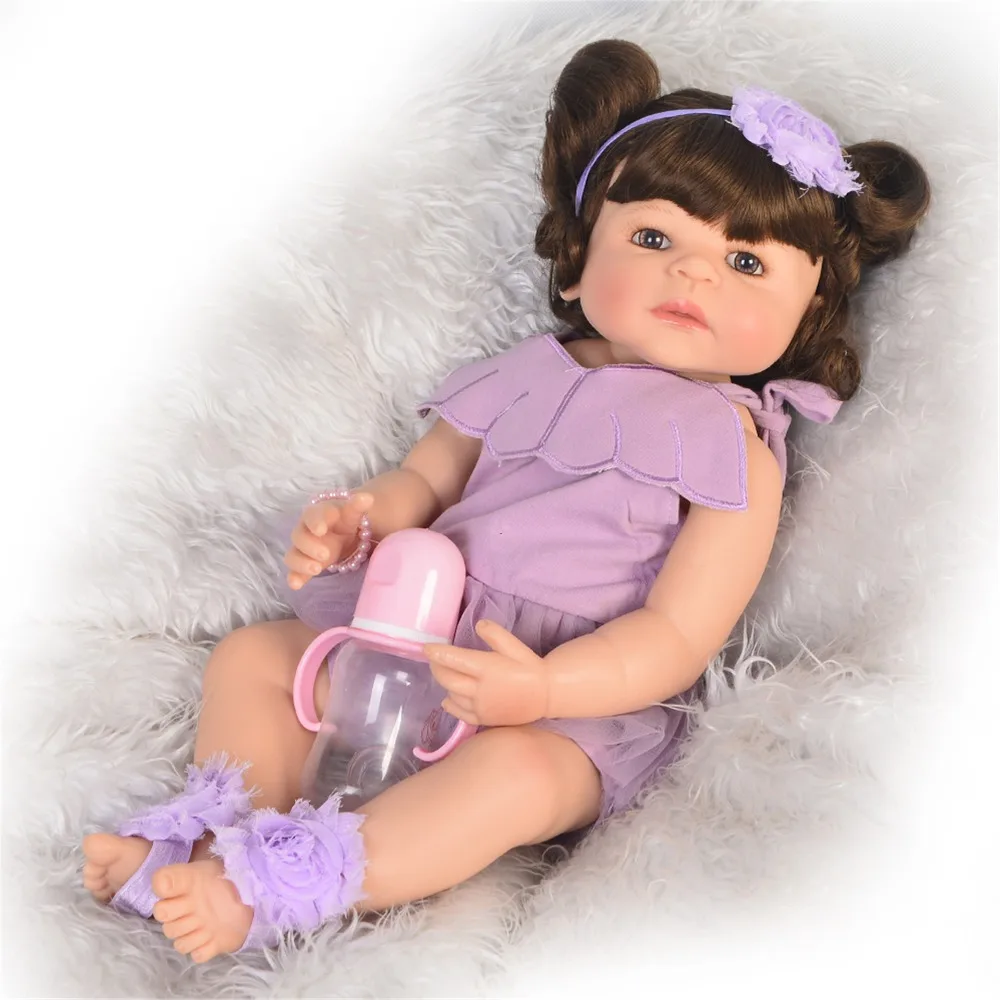 55 см одежда фиолетовая юбка для девочек полностью виниловая силиконовая кукла