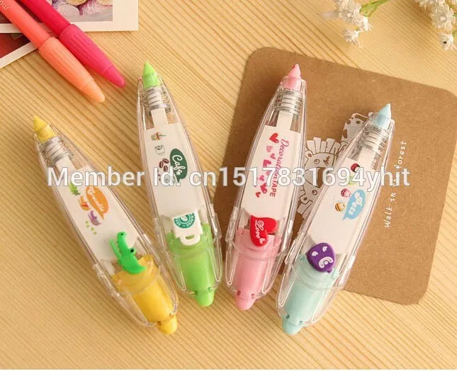 Корейская стационарная милая лента для коррекции цветов ручка с наклейками