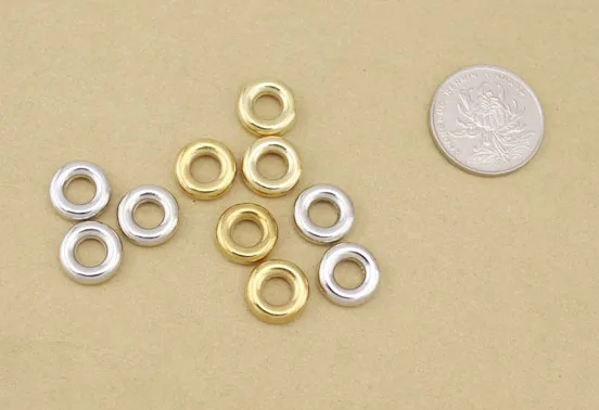 

LOULEUR 100pcs/lot 4/6mm Hole CCB Spacer Beads for Bracelets Necklaces Jump Rings Handmade DIY Jewelry Making Accessories