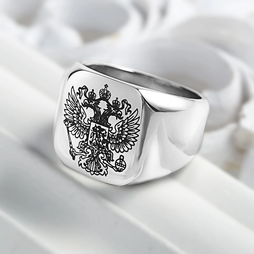 Европейский и американский панк масонских двуглавый орел StainlessSteel кольцо