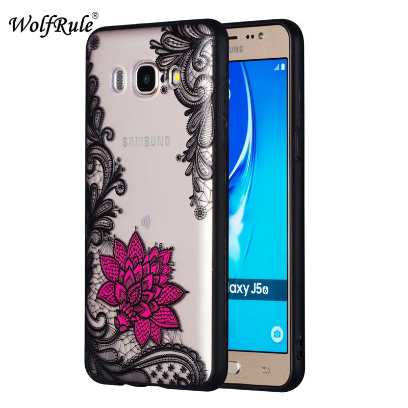 Чехол WolfRule для Samsung Galaxy J7 2016 черный кружевной мягкий чехол из ТПУ с красным