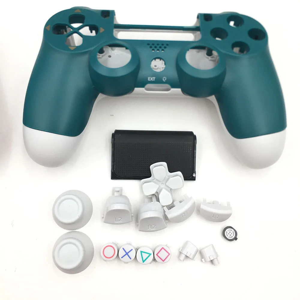 Dark Green White W B 9 комплектов Ограниченная серия для PS4, пластиковый корпус, чехол, крышка, кнопка для sony Playstation 4 Slim 4,0 JDM 040 контроллер - Цвет: Dark Green White W B