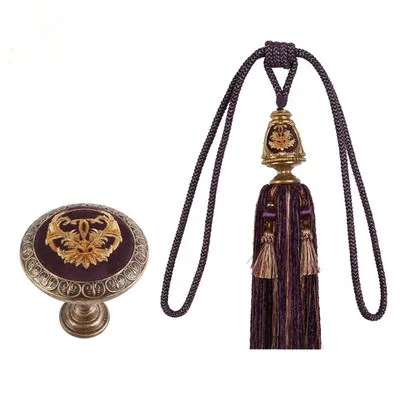 Dark purple Qgvlish бутик 4 шт./компл. Ретро 2 Шторы подхваты для штор с 2 Крючки кисточкой щетка Шторы веревка с ремешком и пряжкой; Шторы аксессуара крючки - Цвет: Dark purple