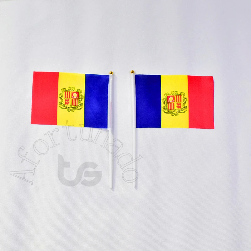 Andorra 14*21cm flag Banner hand waving National Home Decoration banner | Дом и сад