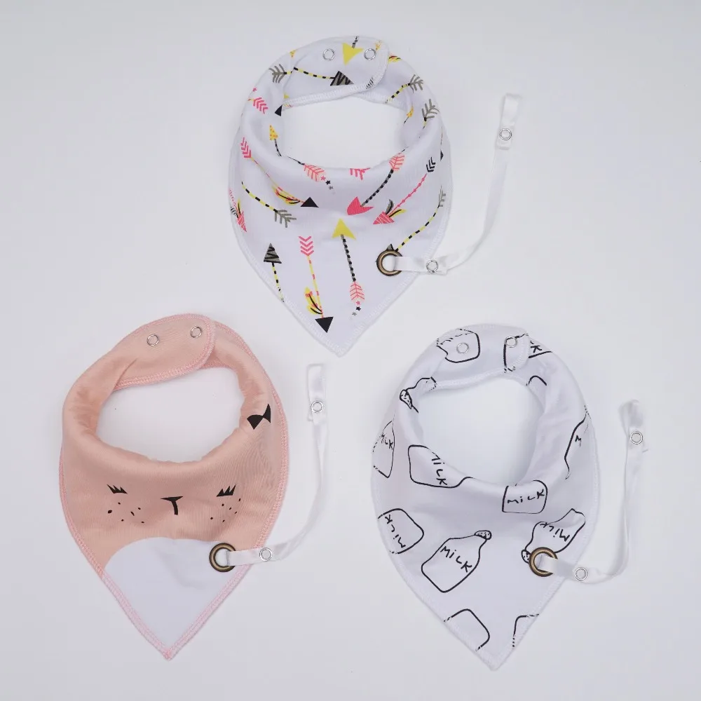 Muslin life (3pcs/lot) 2017 New Fashion Baby Bibs With Pacifier Hangers | Детская одежда и обувь
