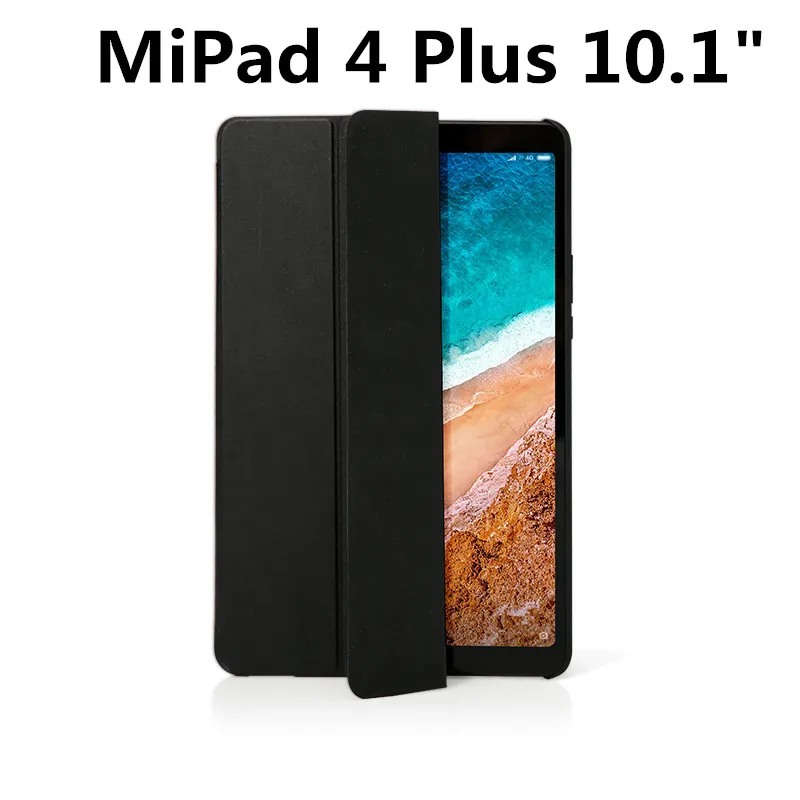 Black Mipad4 Plus Смарт Xiao mi Pad 4 8 mi pad4 Plus 10 чехол PU+ PC Тонкий флип Авто Пробуждение сна Xiao mi pad 4 чехол+ Закаленное стекло пленка - Цвет: Black Mipad4 Plus