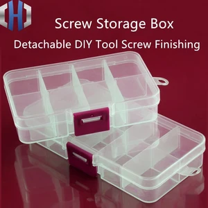Пластиковая прозрачная коробка для хранения деталей для инструментов, коробка для хранения винтов, маленькая решетка EDC, многослойная коробка для хранения