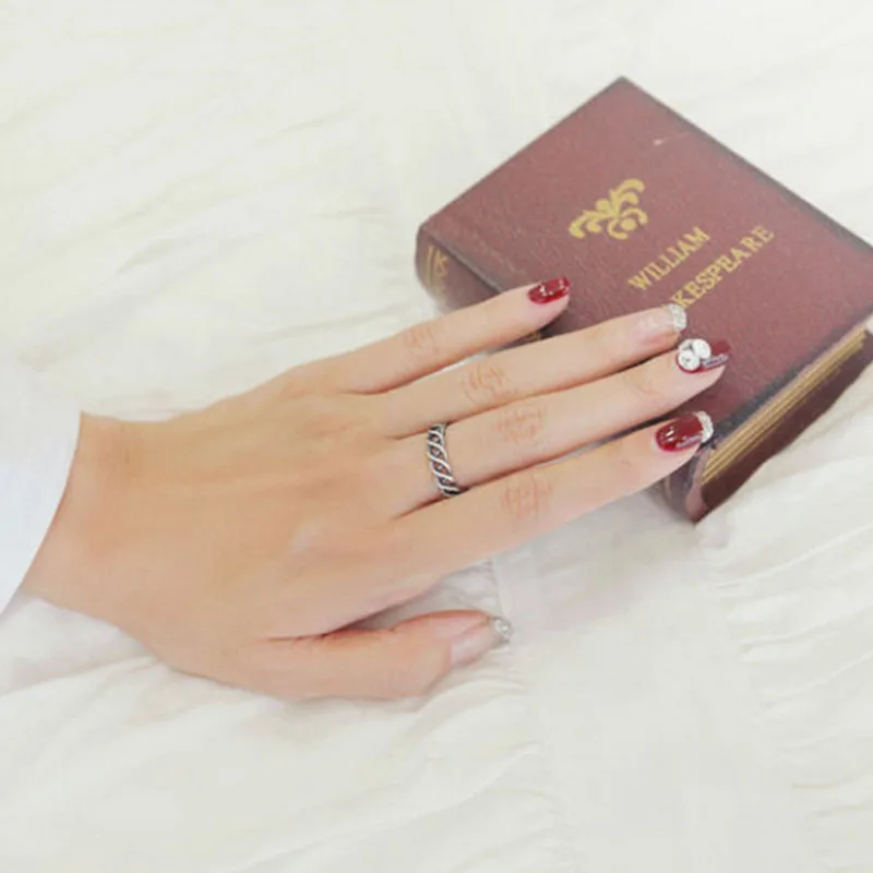 S925 Silver Hollow Net Rings For Women Male Trendy Rock Punk Biker Bands Finger Jewelry | Украшения и аксессуары