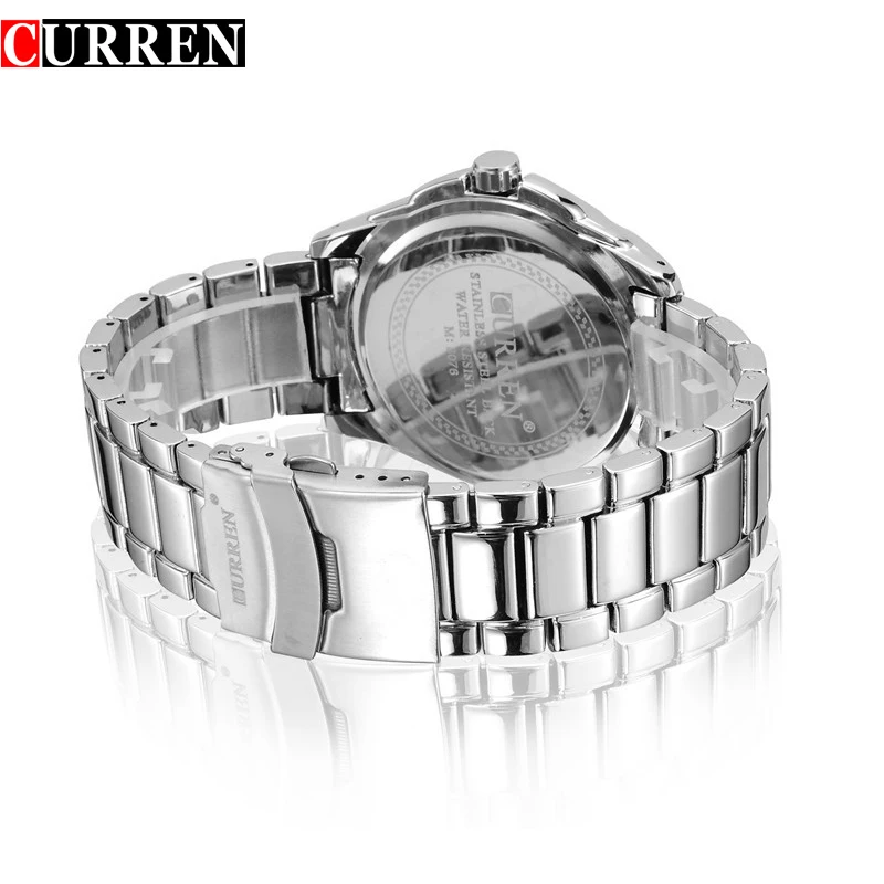 Повседневные кварцевые часы CURREN 8076 с круглым циферблатом встроенными
