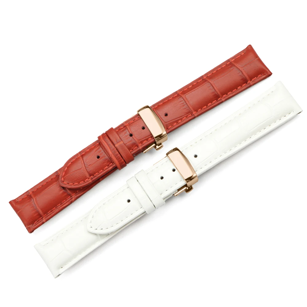IStrap 16 мм 18 19 20 красный белый ремешок для часов из натуральной кожи сменный женщин