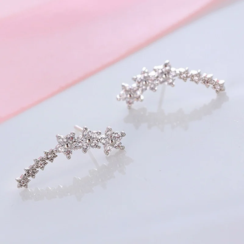 Серьги-подвески женские из серебра 925 пробы с кристаллами | Украшения и